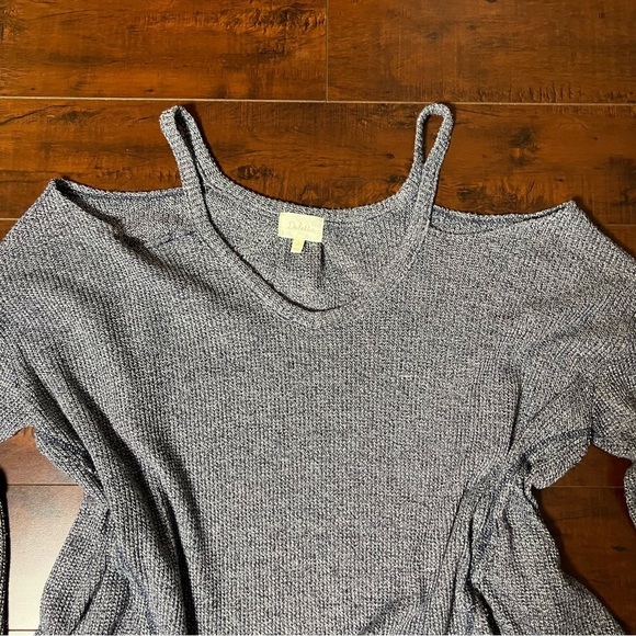 ANTHROPOLOGIE Deletta Millipa Cold Shoulder Pullover Sweater Navy Size Small - Picture 10 of 11